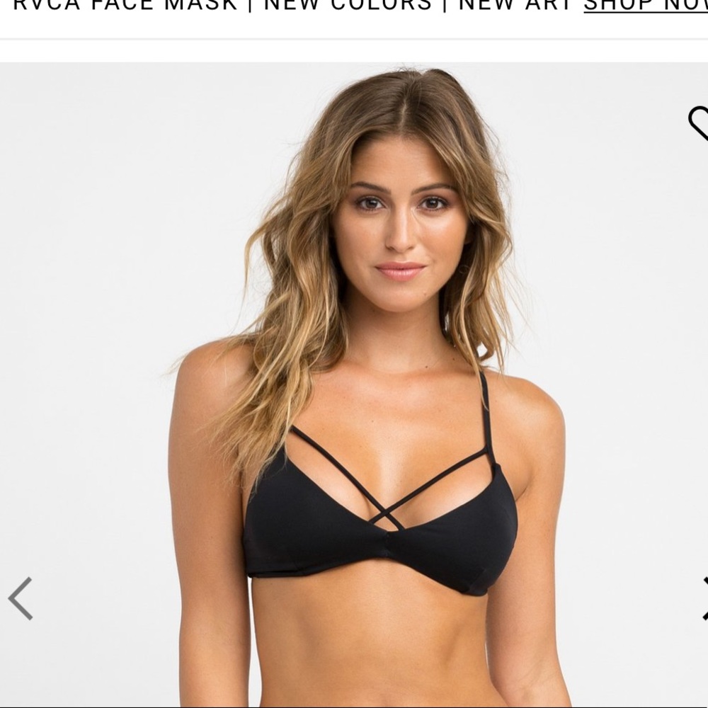 RVCA SOLID STRAPPY BRALETTE BIKINI TOP